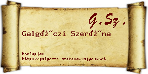 Galgóczi Szeréna névjegykártya